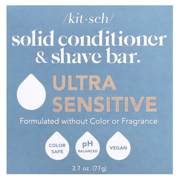 Kitsch Solid Conditioner & Shave Bar Ultra Sensitive Fragrance Free — 77 g