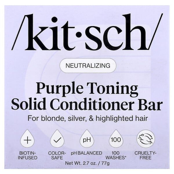 Kitsch Purple Toning Solid Conditioner Bar For Blonde Silver & Highlighted Hair Orange Blossom & Jasmine — 77 g