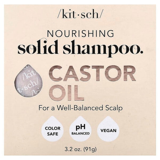 Kitsch Castor Oil Nourishing Solid Shampoo Bar For A Well-Balanced Scalp Sugared Amber & Shea — 91 g
