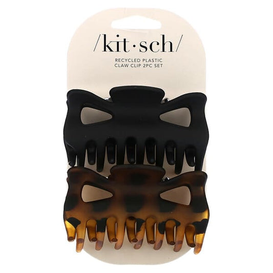 Kitsch Large Claw Clips Black & Tort 2 Clips — 2 count