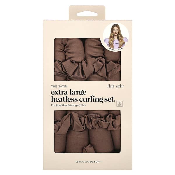 Kitsch The Satin Heatless Curling Set Extra Large Chocolate — 3 count