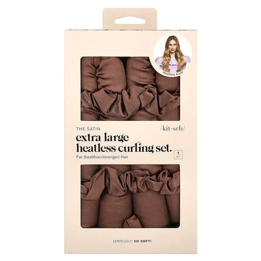 Kitsch The Satin Heatless Curling Set Extra Large Chocolate — 3 count