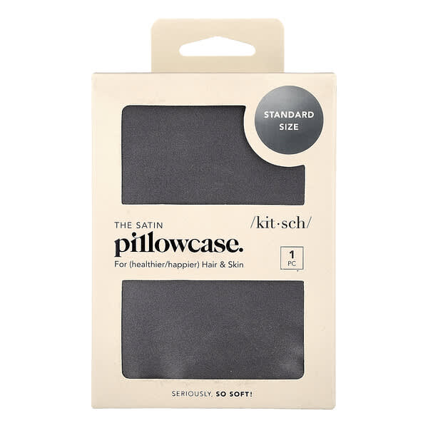 Kitsch The Satin Pillowcase Standard Size Charcoal — 1 count