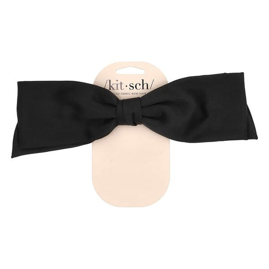 Kitsch Recycled Fabric Bow Hair Clip Black — 1 count