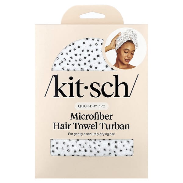Kitsch Quick Dry Microfiber Hair Towel Turban Micro Dot — 1 count