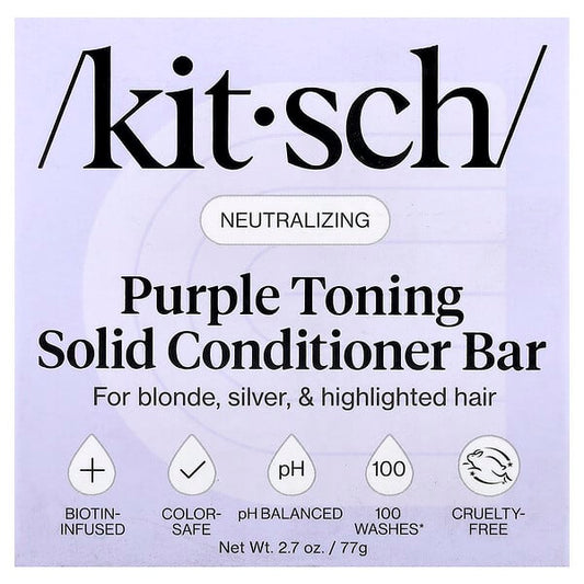 Kitsch Purple Toning Solid Conditioner Bar For Blonde Silver & Highlighted Hair Orange Blossom & Jasmine — 77 g
