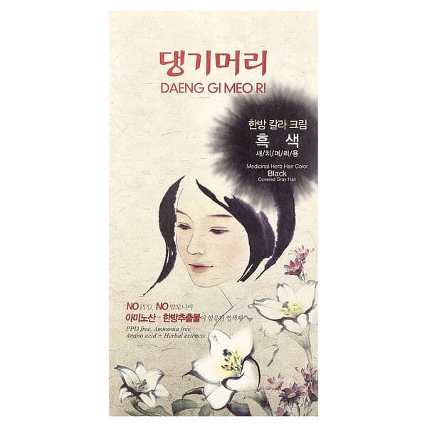 DAENG GI MEO RI Medicinal Herb Hair Color Black — 60 g + 60 g